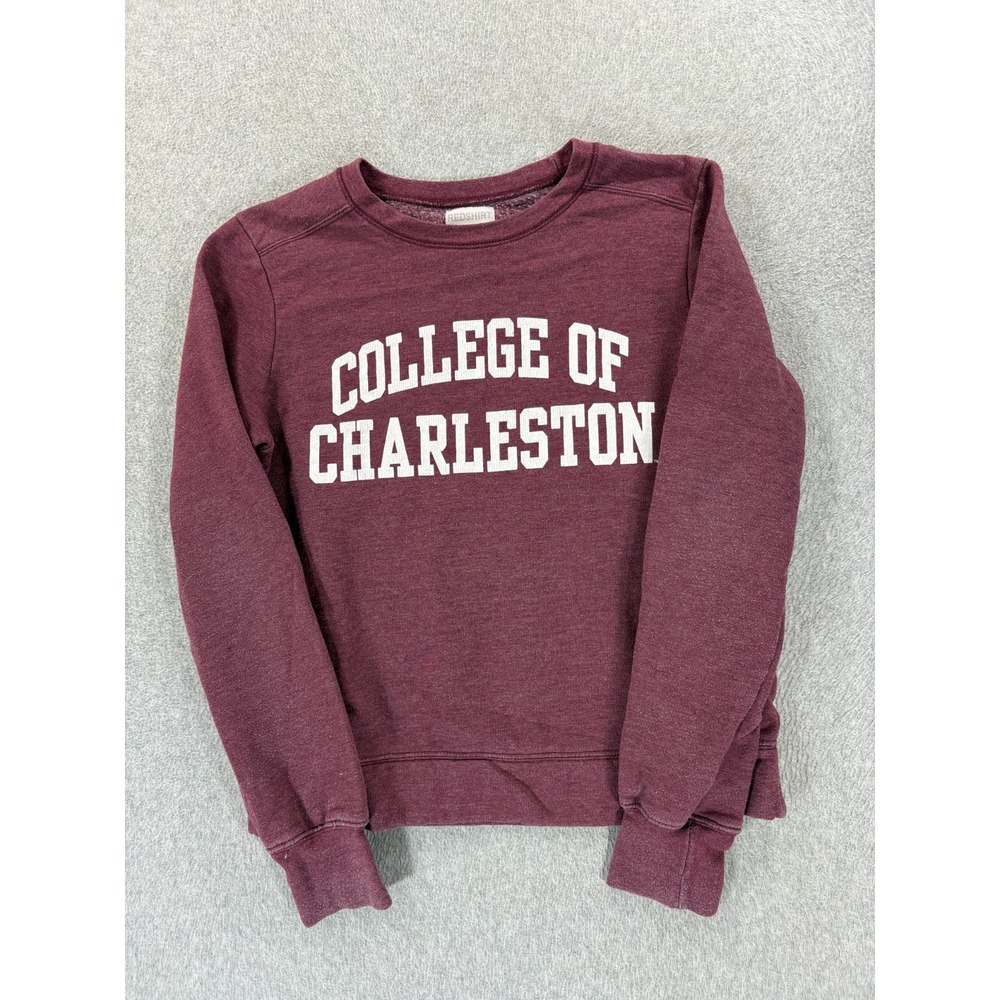 College Of Charleston Cougars Campus Crew Sweatshirt (Women's Small) Maroon
